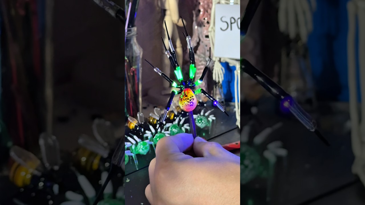 This spider really knows how to shine under UV #craft #gift #fy #art #fypシ #diy #halloween #fypage