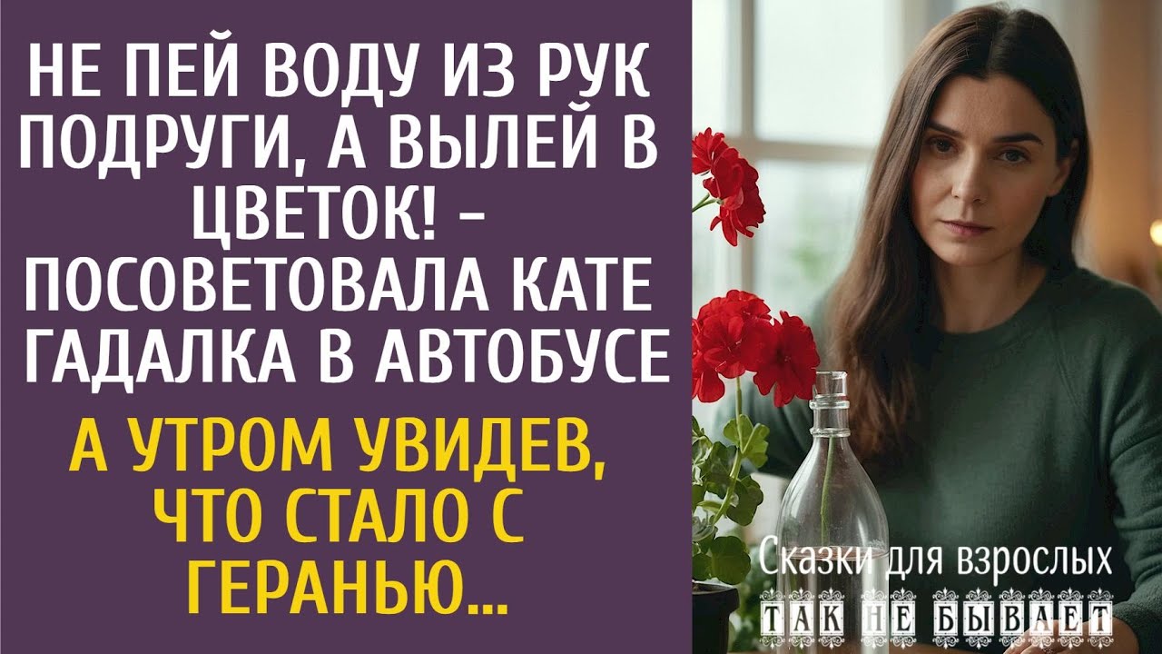 Не пей воду из рук подруги, а вылей в цветок! - посоветовала Кате гадалка в автобусе… А утром герань