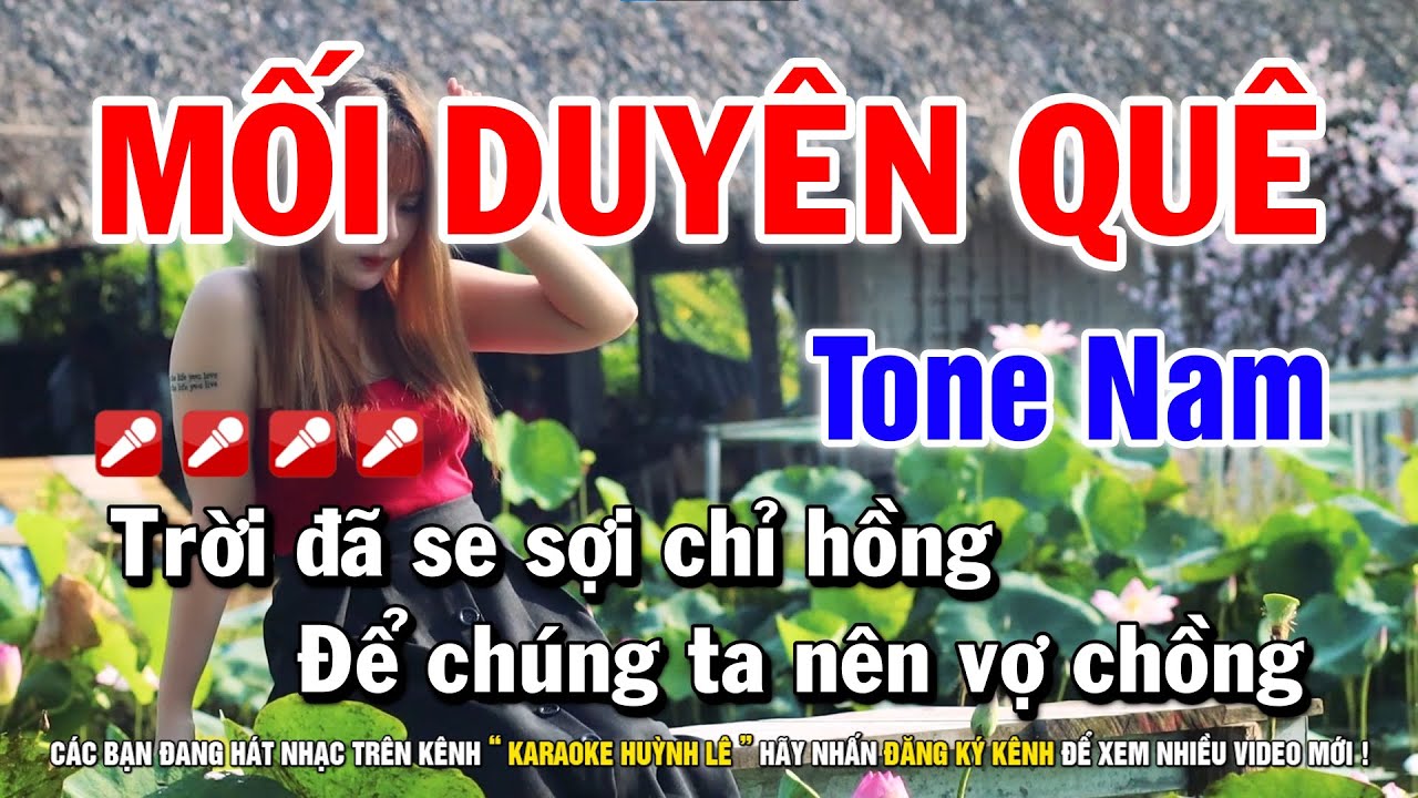 Karaoke Mối Duyên Quê - Tone Nam Dm | Nhạc Sống Huỳnh Lê