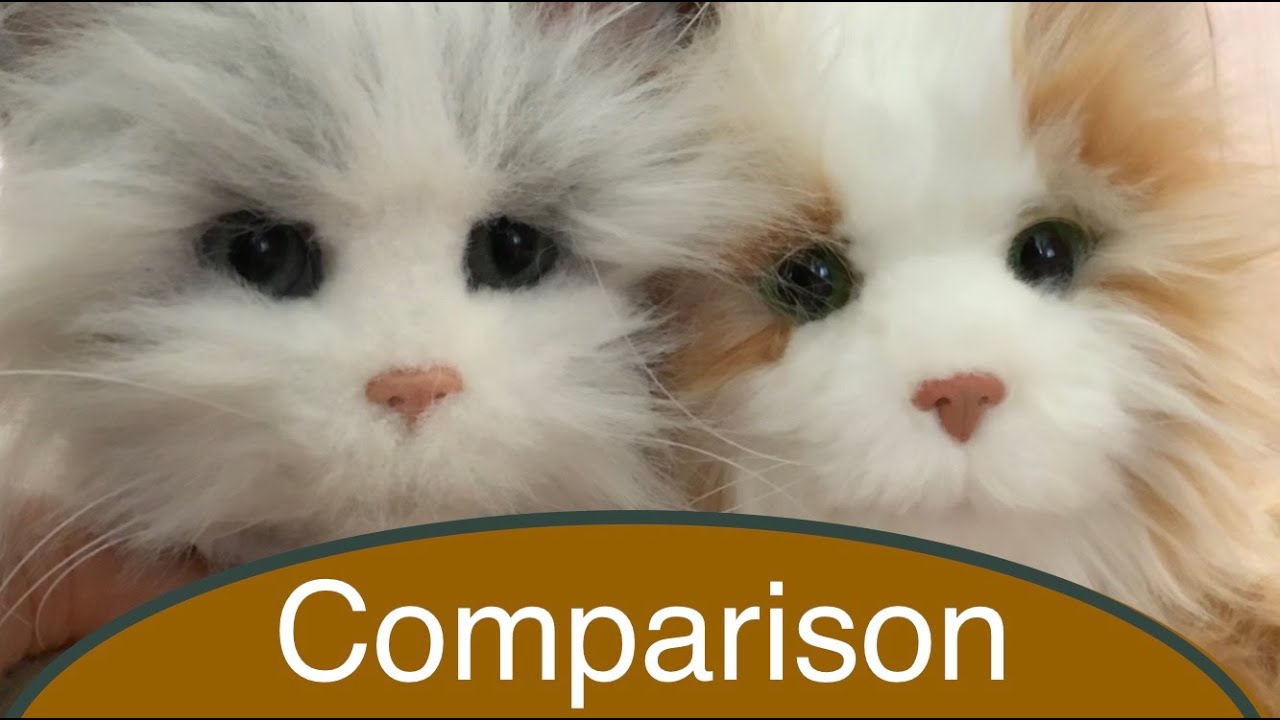 JOY FOR ALL Ageless Innovation Companion Pets  Tabby Cat Furreal Friends Persian Cat 2002 Comparison