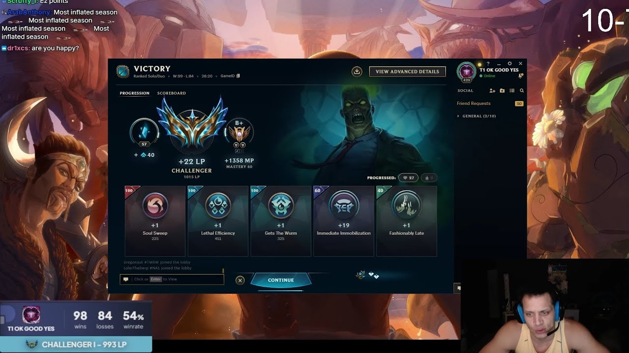 TYLER1 VS THE INTERS! 1V9 HARD CARRY TO 1K LP! 😤