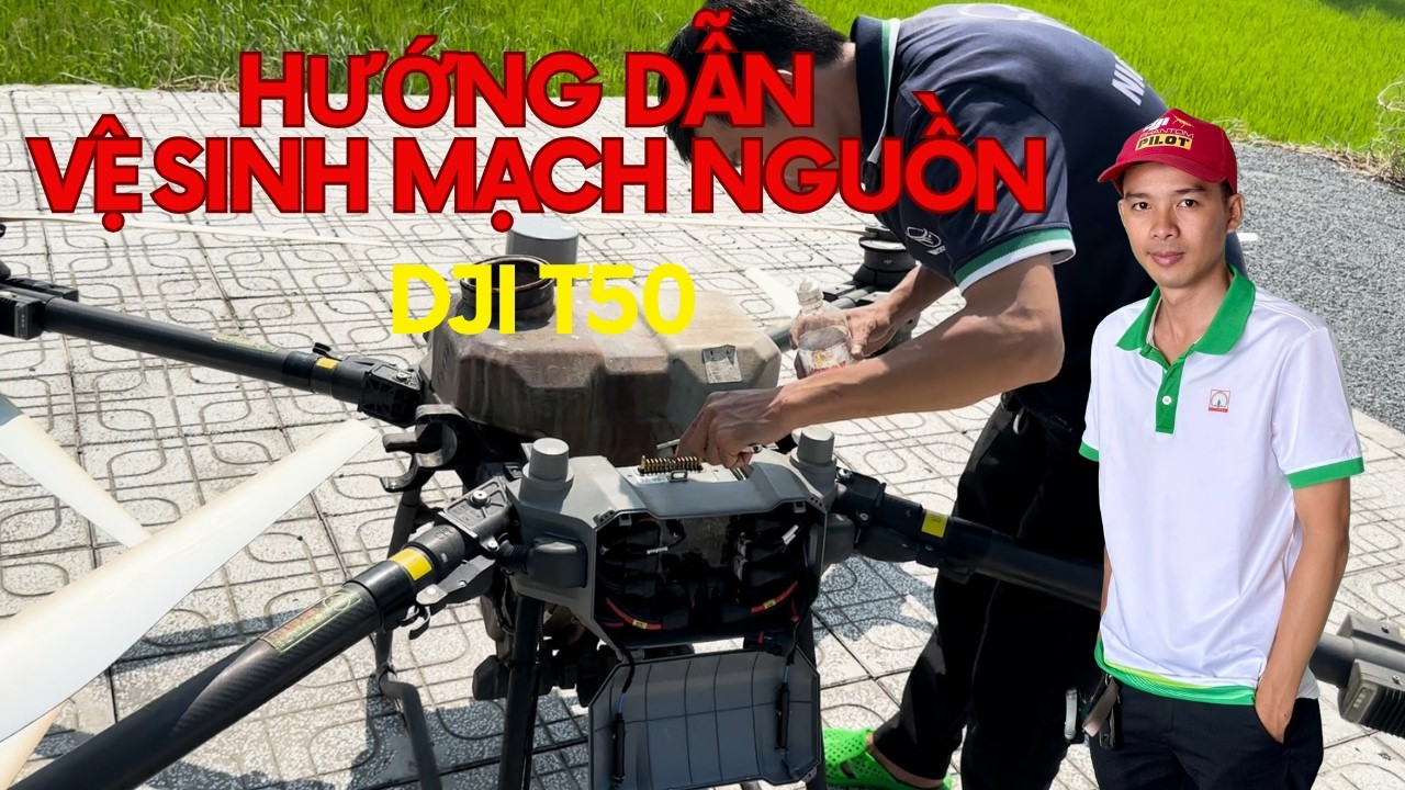 hướng dẵn vệ sinh mạch nguồn | “DJI T50 power board cleaning guide.”