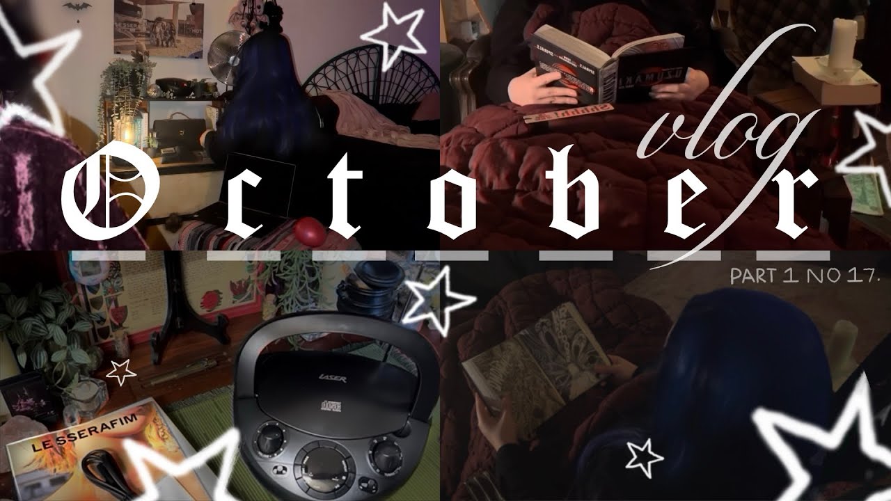 October vlog Part 1 ✧ CD player, LE SSERAFIM album unboxing, cds, books, decorating my walls (again)