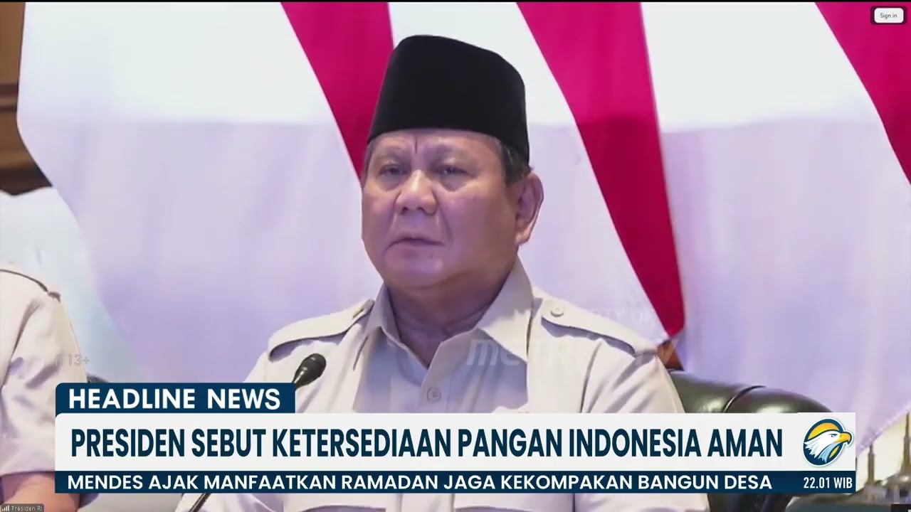 Presiden Prabowo Pastikan Ketersediaan Pangan Indonesia Tetap Aman