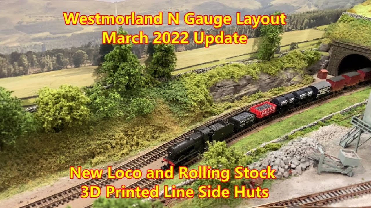 N Gauge Model Railway Layout Westmorland , New Farish Loco & Rolling Stock, 3D Printed Lineside Huts