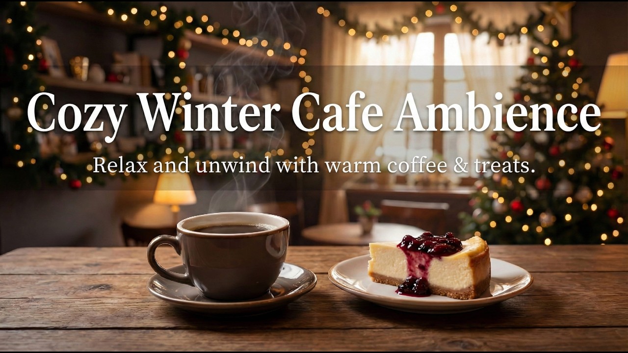 Cozy Winter Cafe Ambience ☕ Relaxing Jazz Guitar & Piano  Warm Coffee Shop Music for Work & Study