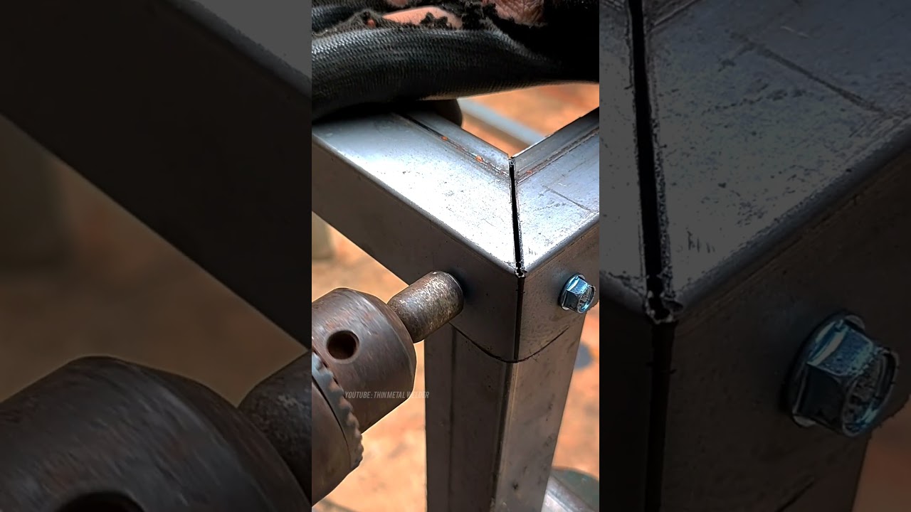 Tricks for fabricating strong thin square pipes without welding #welding #metalworking #fabrication