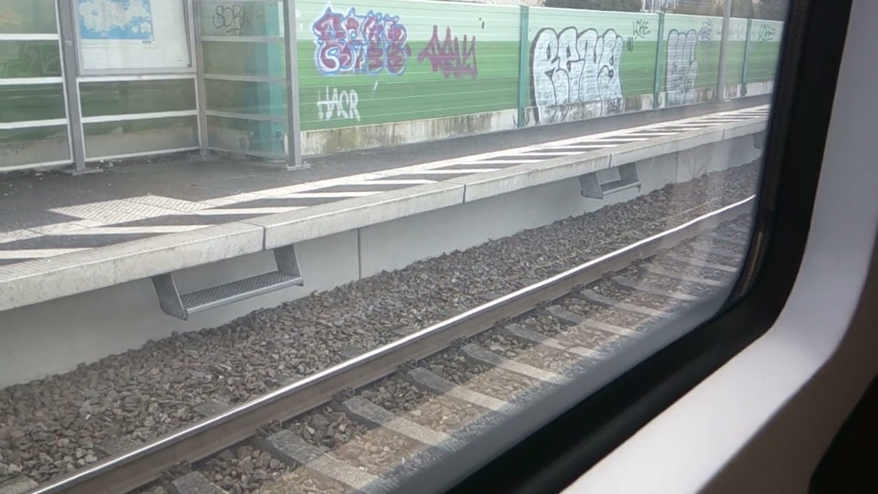 S Bahn Rhein Neckar mit S9 von Mannheim Rheinau Bahnhof Ausfahrt bis Hockenheim Bahnhof Einfahrt S B