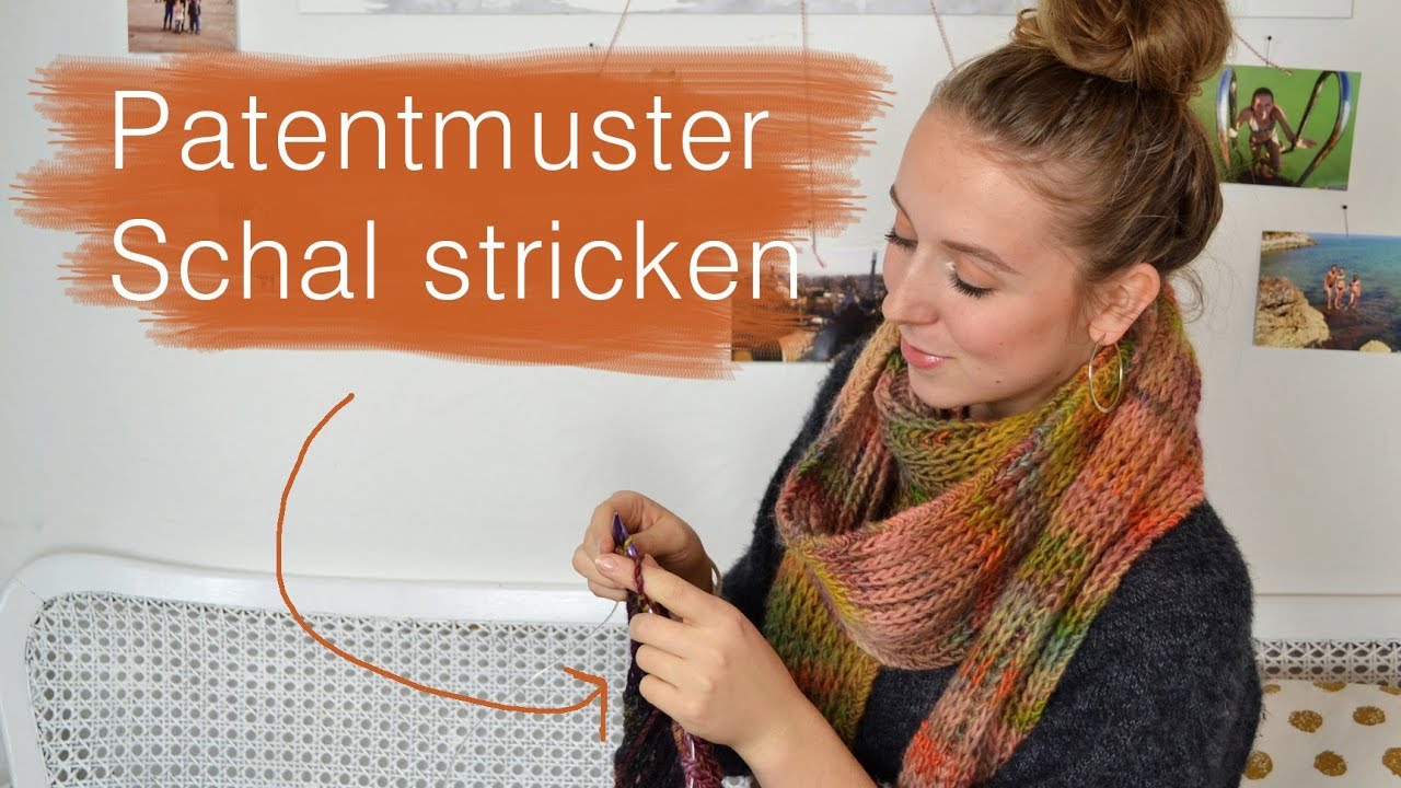 Schal mit Patentmuster stricken | Super einfach!