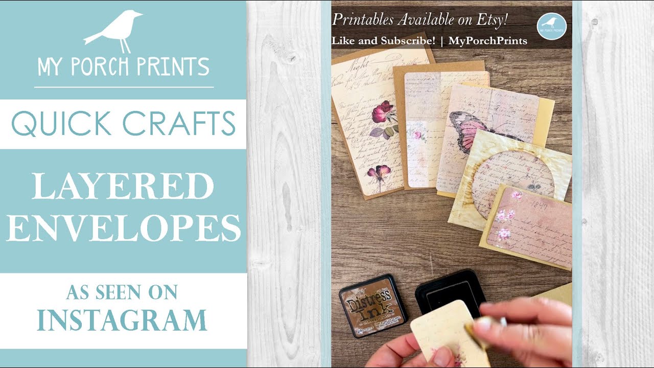 ✨EASY✨Layered Envelopes Journal Topper | Quick Crafts 🤍 | My Porch Prints Junk Journal Tutorials