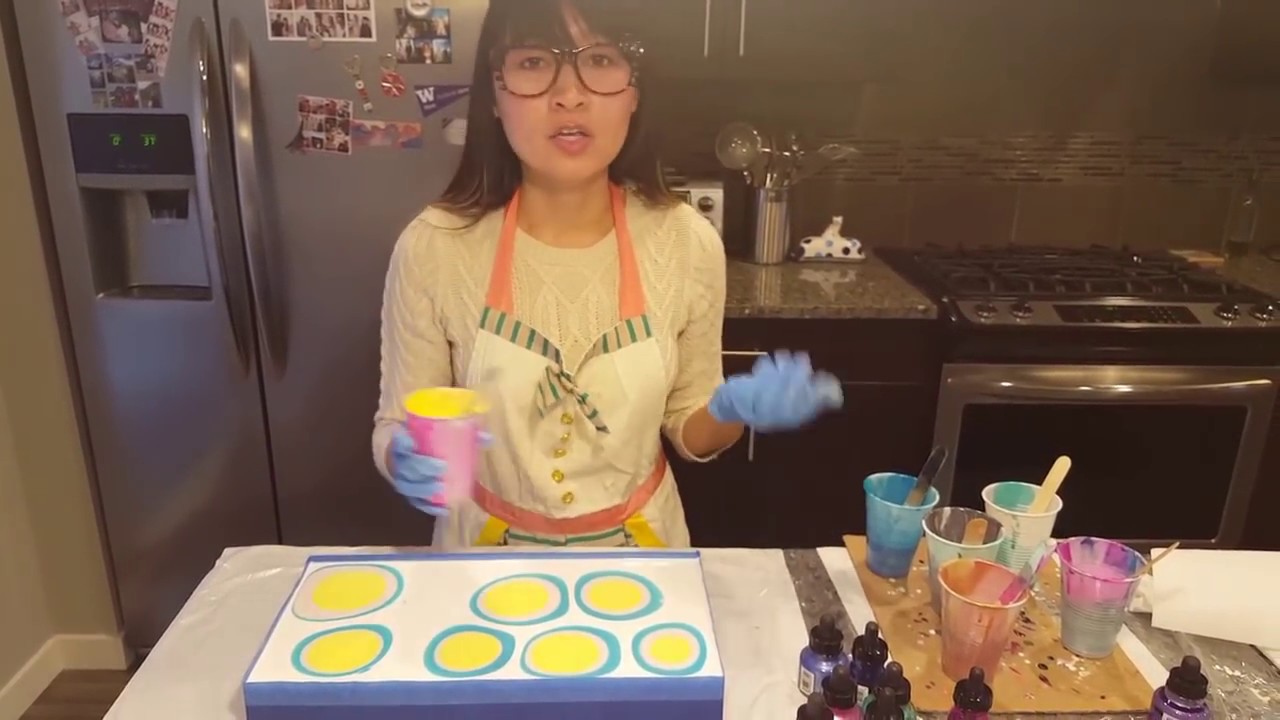 Liquid art techniques using liquitex and inks.