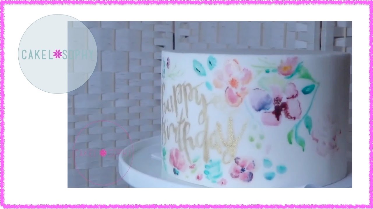 Как Рисовать на Торте: Aкварельный эффект / Painting on Cakes