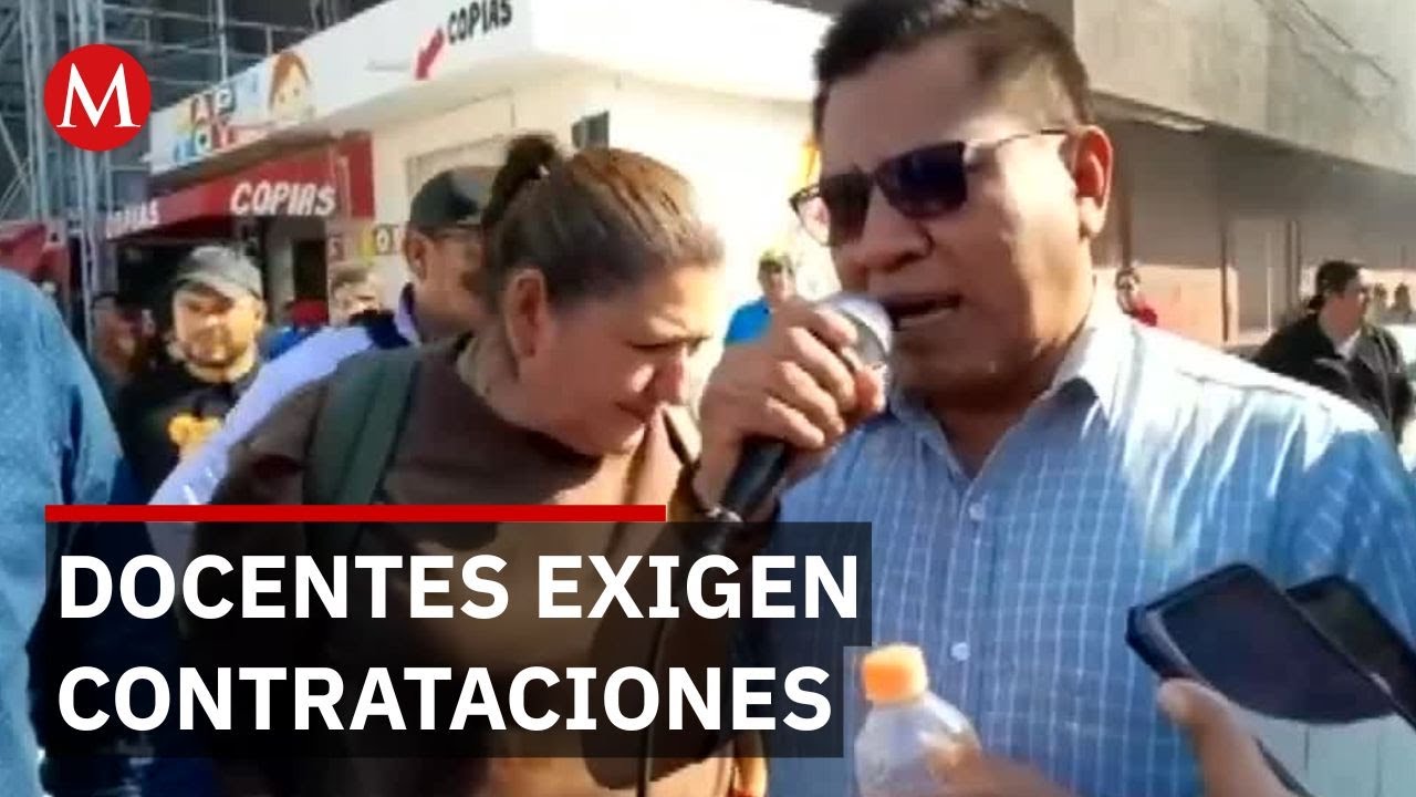 Maestros de Chiapas protestan en la Subsecretaría de Educación Federalizada, exigen contrataciones