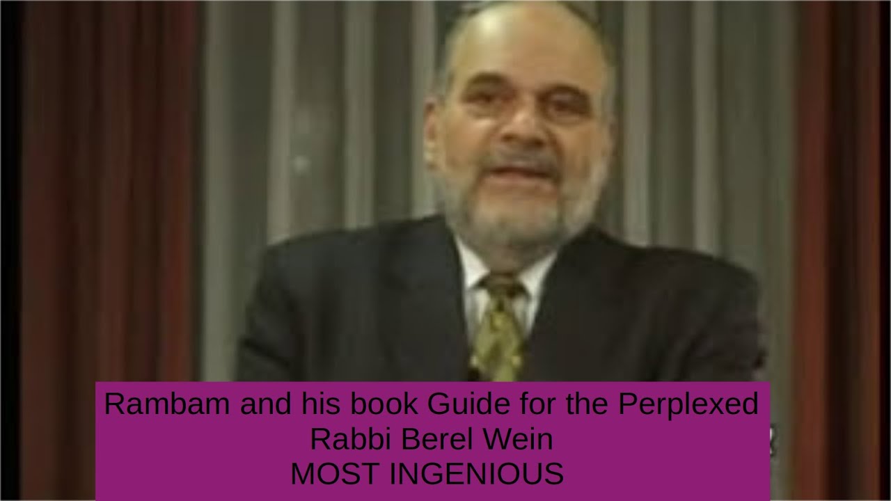 Rambam and his book Guide for the Perplexed Rabbi Berel Wein MOST INGENIOUS