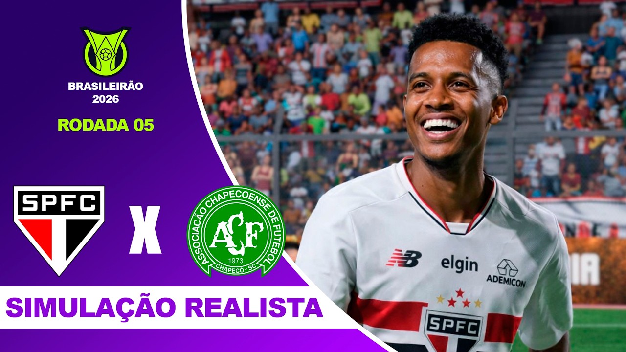 SÃO PAULO X CHAPECOENSE - Brasileirão Serie A 2026 - RODADA 5º | Simulação Realista