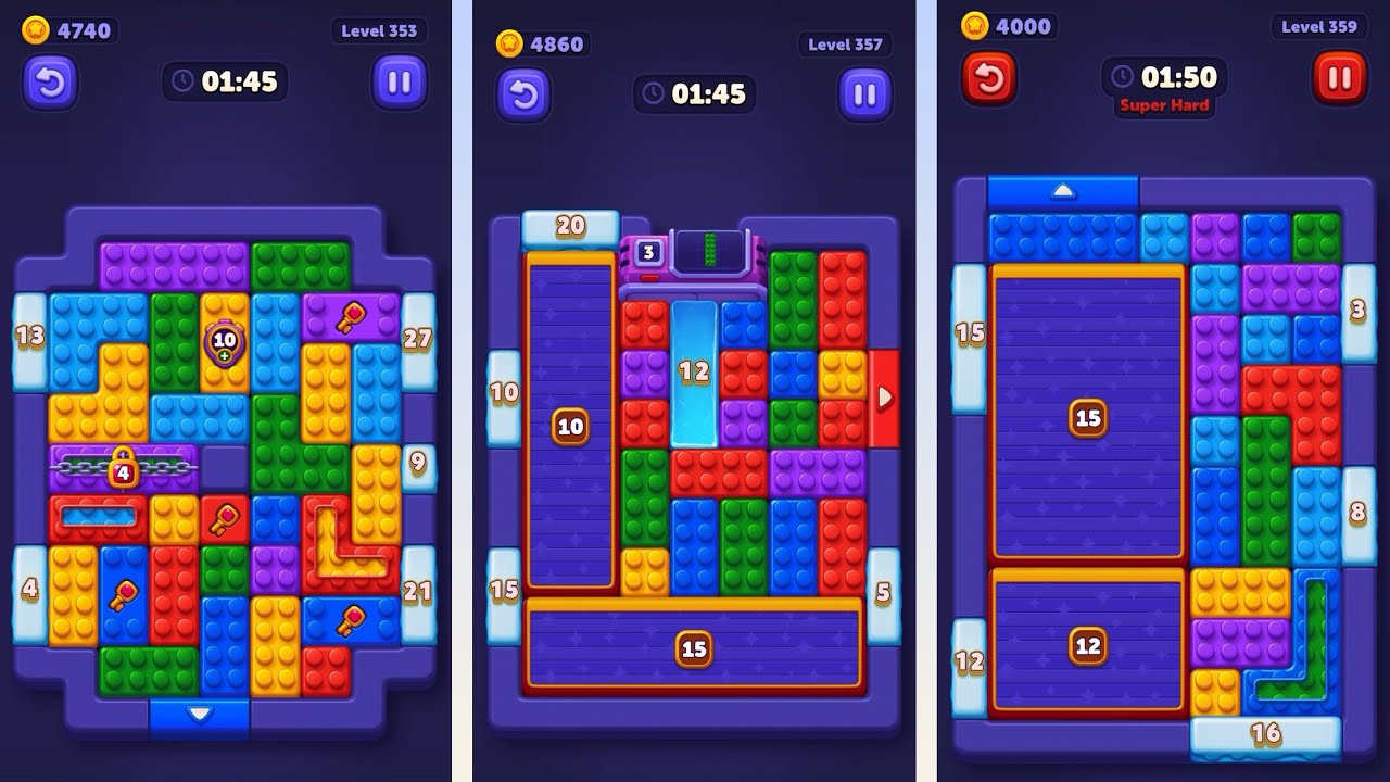 Block Out! - Color Sort Puzzle Levels 351-360 Gameplay 