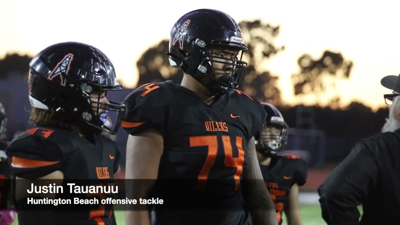 Huntington Beach (Calif.) offensive tackle Justin Tauanuu isolation film
