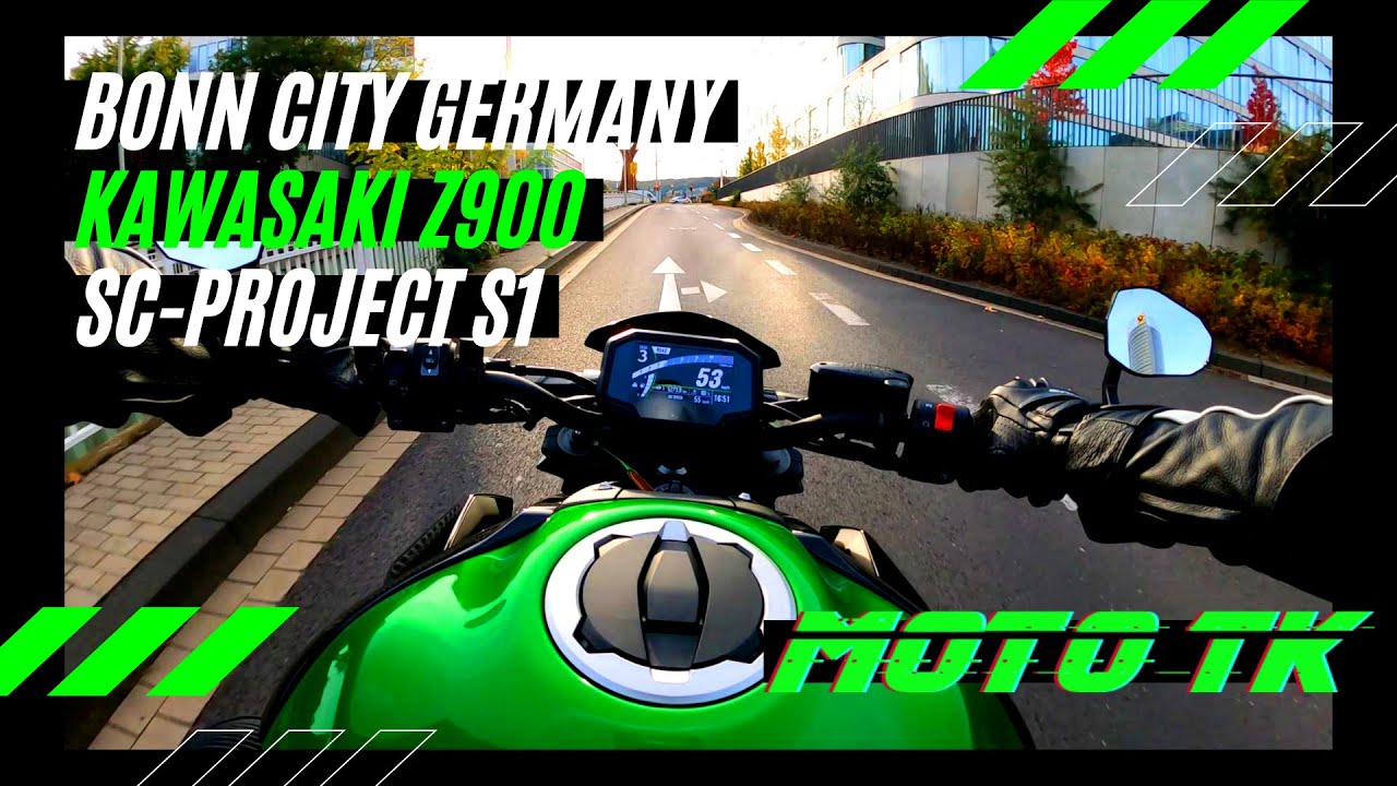Kawasaki Z900 - Bonn City Germany | SC-Project S1 Exhaust Sound | MotoTK [4K]