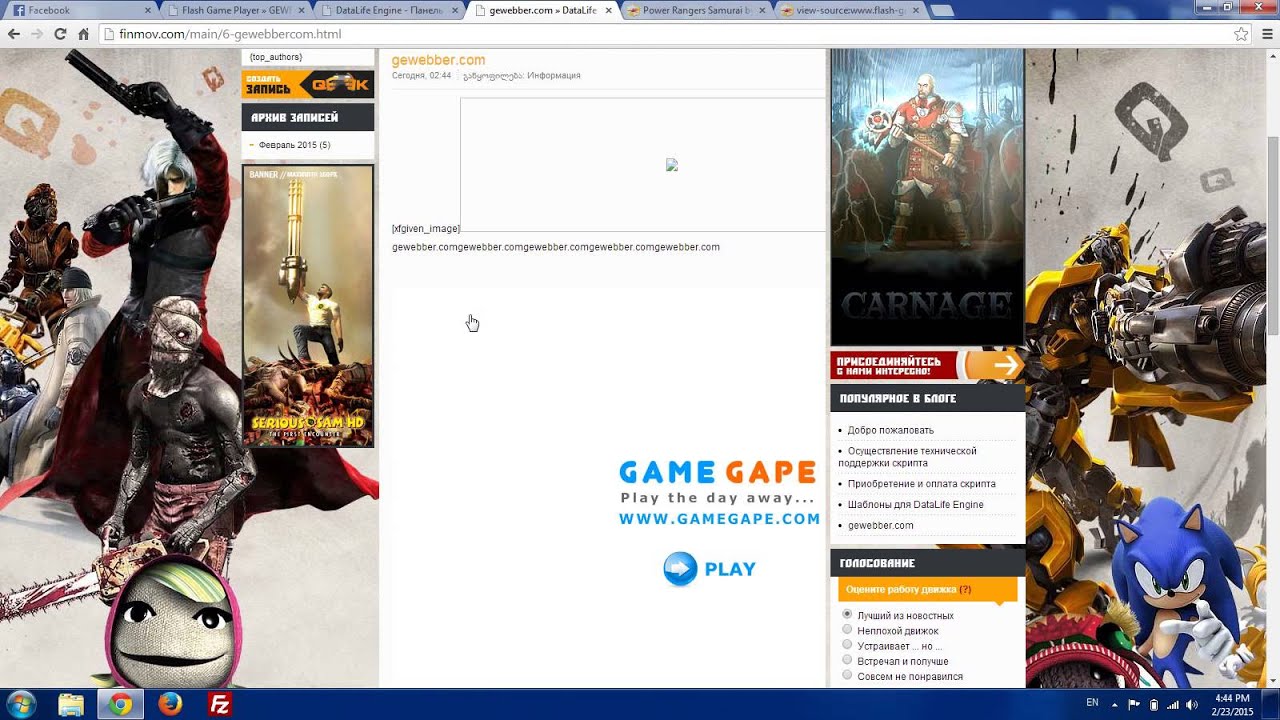 GEWEBBER.COM - Flash Game Player-ის დაყენება დლეზე