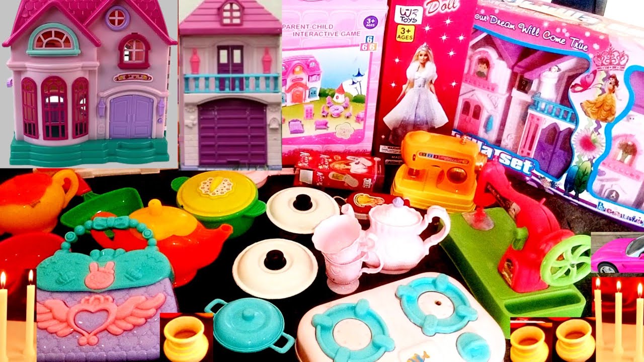 4 Minutes Satisfying with Unboxing Pink Double Bed Toy,Cute Bath Toy Set Review | ASMR 
