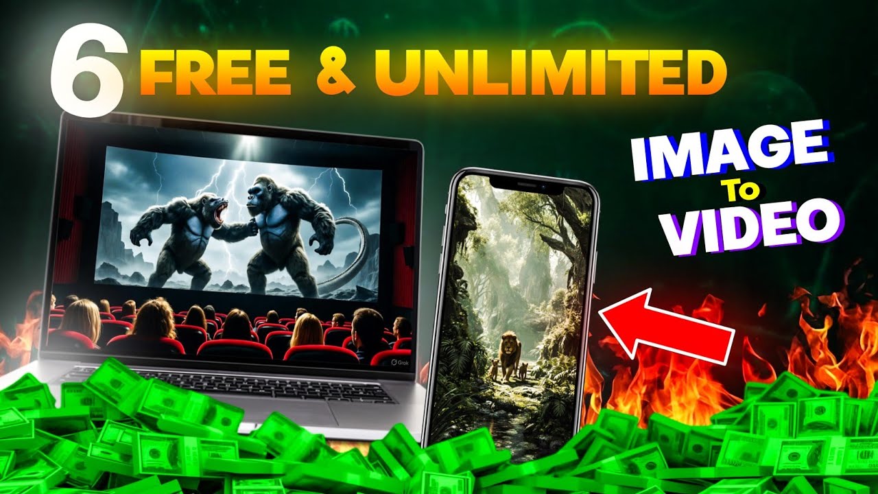 🔥TOP 6 FREE & UNLIMITED image to VIDEO AI Tools! | image to video ai free | Artificial Intelligence 