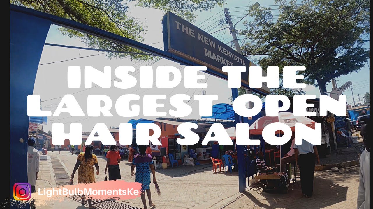 INSIDE THE LARGEST OPEN AIR HAIR SALON #BlackGirlMagic #KenyattaMarket