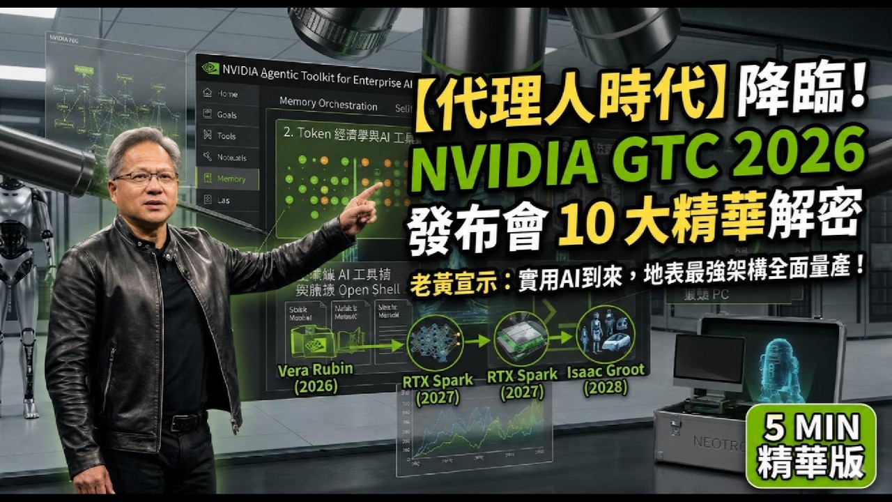 五分鐘帶你看完黃仁勳NVIDIA GTC Taipei 2026 keynote十大重點精華整理 #nvidia #gtc #jensenhuang #黃仁勳 #gtc2026 #輝達