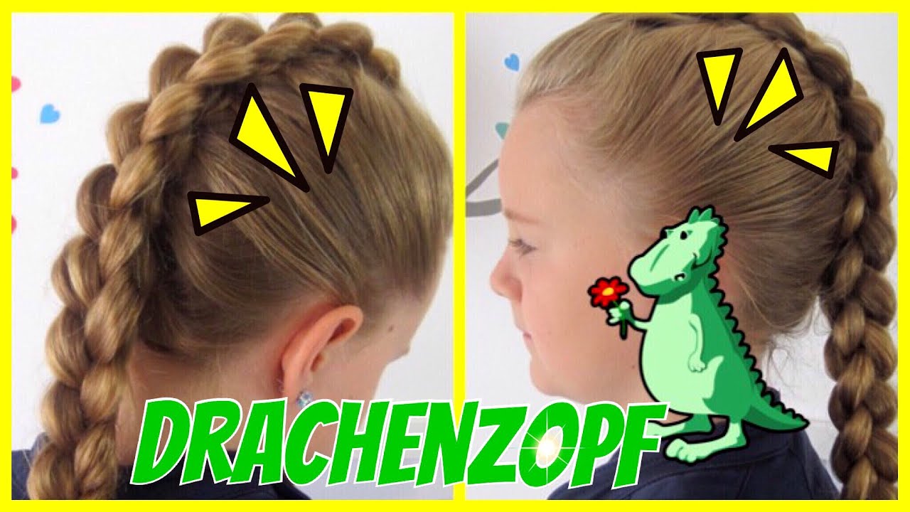 ♦ Drachen ♦ Zopf / Irokesenzopf / französischer 4 Strähnen Zopf♥Flechtfrisur für Mädchen