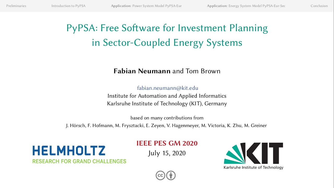 PyPSA: Free Software for Investment Planning in Sector-Coupled Energy Systems