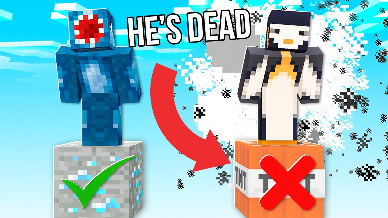 MINECRAFT but pick the WRONG BLOCK and you DIE!!