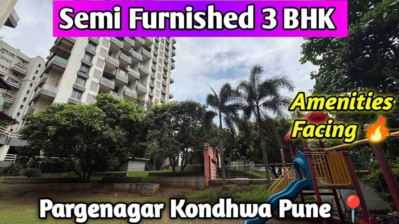 Semi Furnished 3 BHK At Parge Nagar Kondhwa Pune📍|1200+ Sqft Carpet| Double Car Parking|#3bhk  #pune