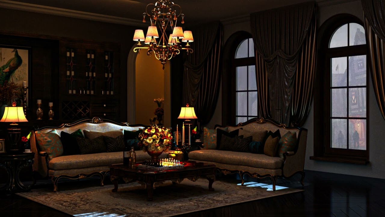 Cozy Place | Cozy Blues | Cozy Atmosphere of a living room | Rain sounds for sleep, study
