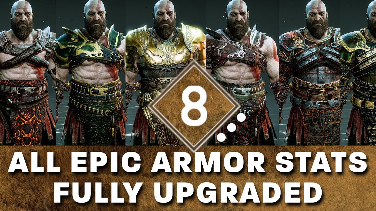 God of War - All Epic Armor Sets - Fully Upgraded Stats Showcase and How to Get The Best Epic Armor