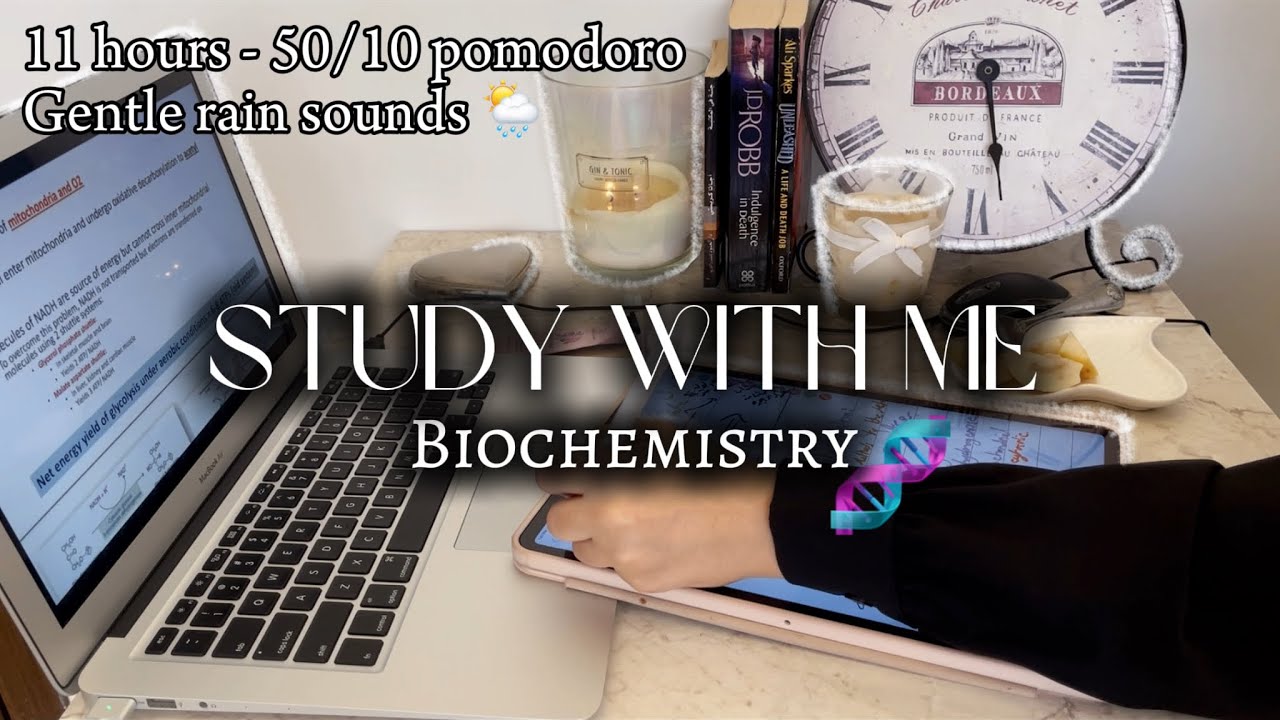 11 HR study with me BIOCHEMISTRY🧬| 50/10 pomodoro - final exam week - no music
