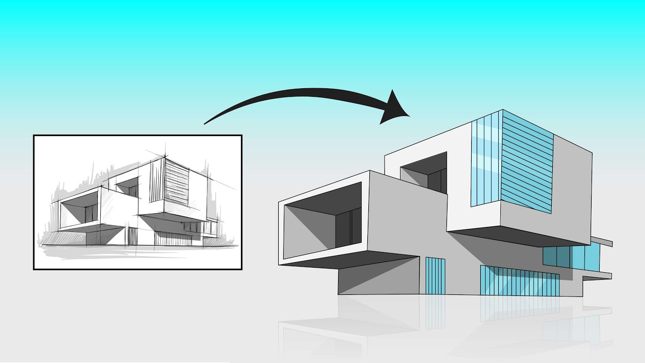 Adobe illustrator tutorial || Create architecture building from sketch