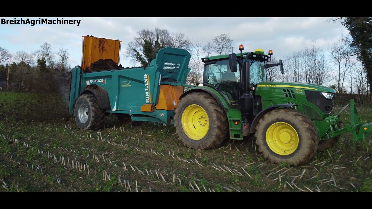 John Deere 6155R | Rolland Rollforce 5517 | Epandage de fumier