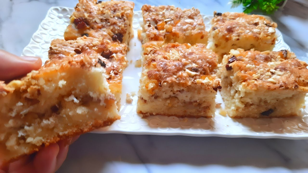 كيكة عائلية بحشوة التفاح و المكسرات معلكة و هشيشة كذوب في الفم 😋 كيكة التفاح 🍎