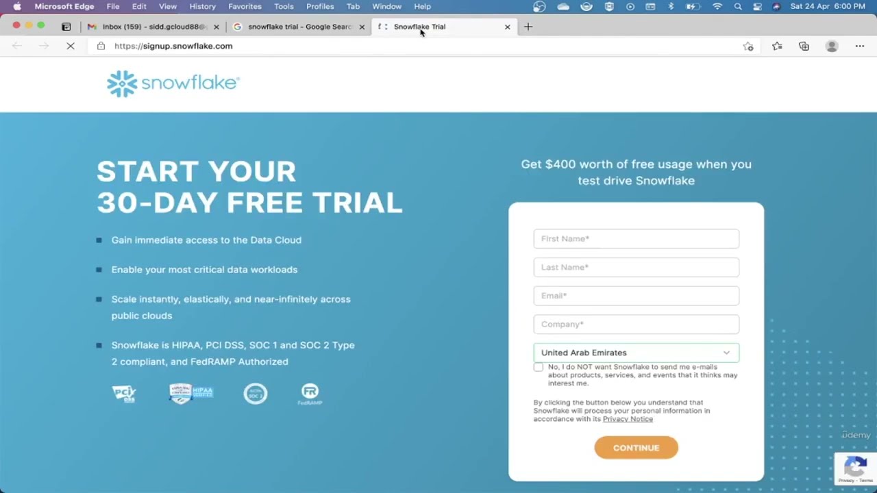 2.3 - Lab: Setup Snowflake Trial Account