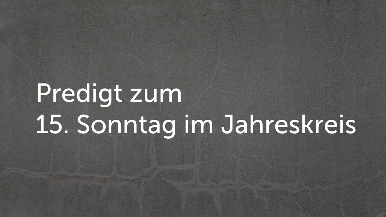 Predigt zum 15. Sonntag im Jahreskreis (B)