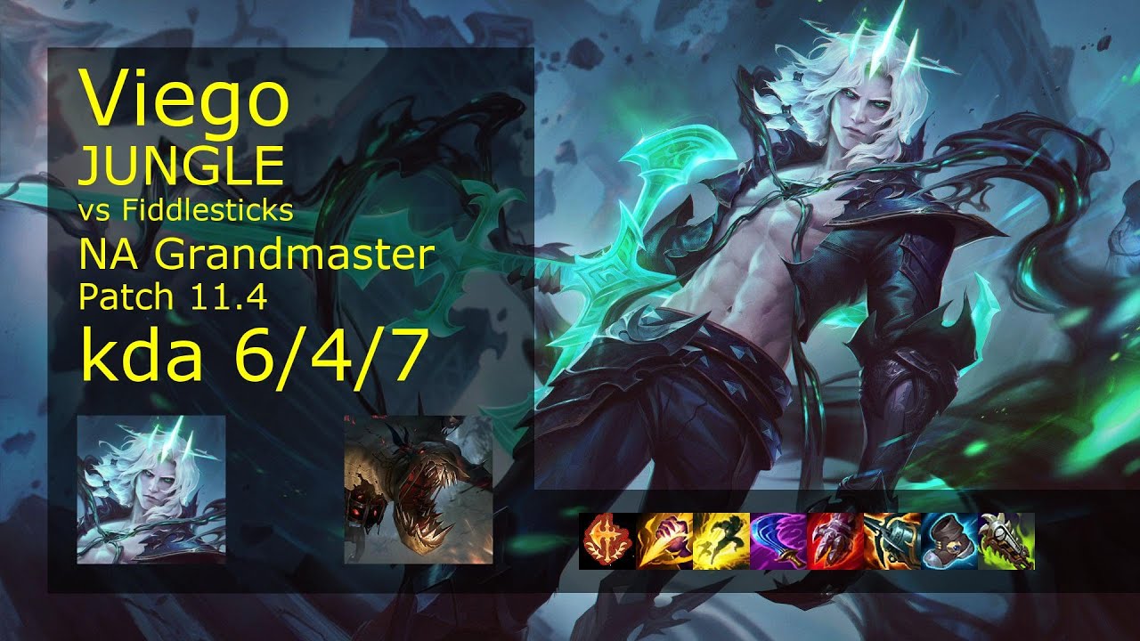 Viego vs Fiddlesticks Jungle - NA Grandmaster 6/4/7 Patch 11.4 Gameplay