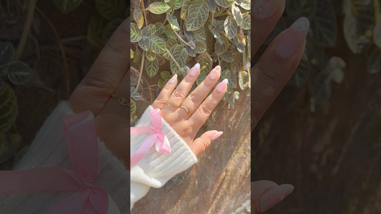 Subtle nails 🩷🎀 #unboxhaul #aesthetic #nailart #ytshorts