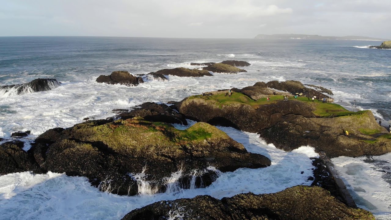 20ft waves at Ballintoy, Northern Ireland. Mavic Air footage