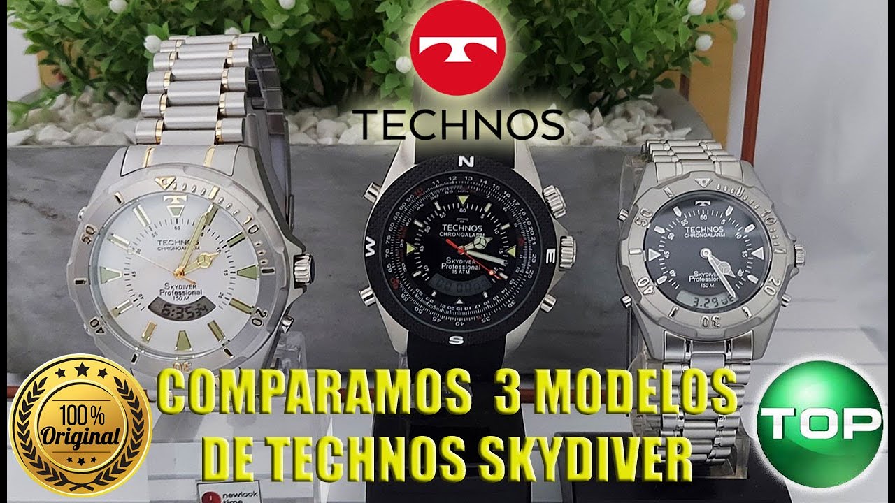 Comparando os modelos de Relógios Skydiver da TECHNOS - New Look Time Relógios