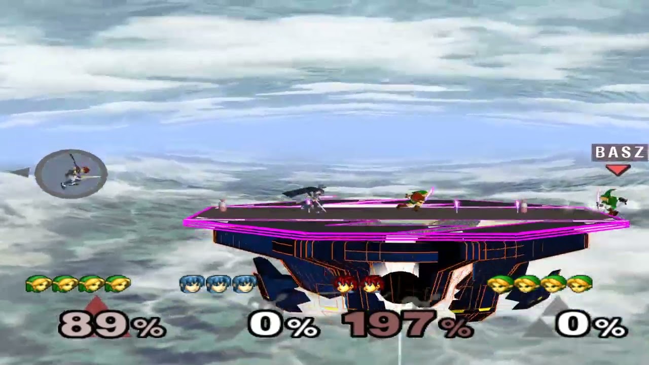 Super Smash Bros Melee (GCN) Special Request #45 - Link VS Marth VS Roy VS Young Link
