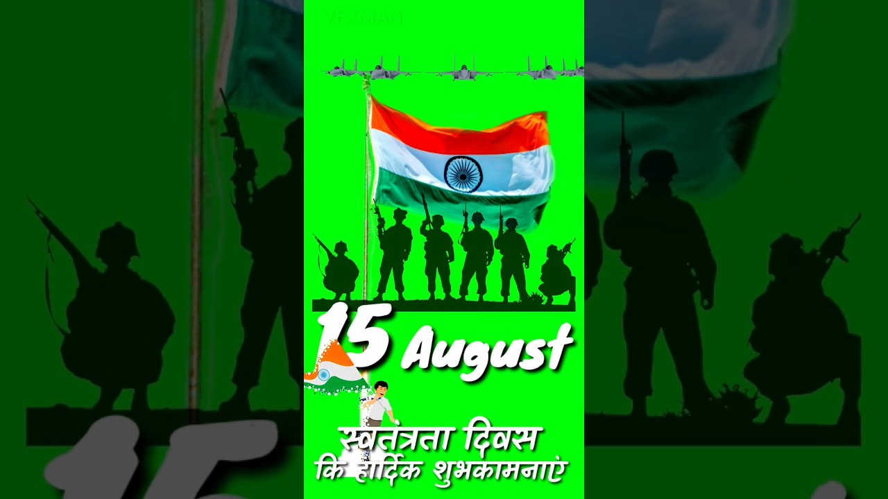 Happy Independence Day Greenscreen Video Chromakey #india #independenceday #army #love #15august