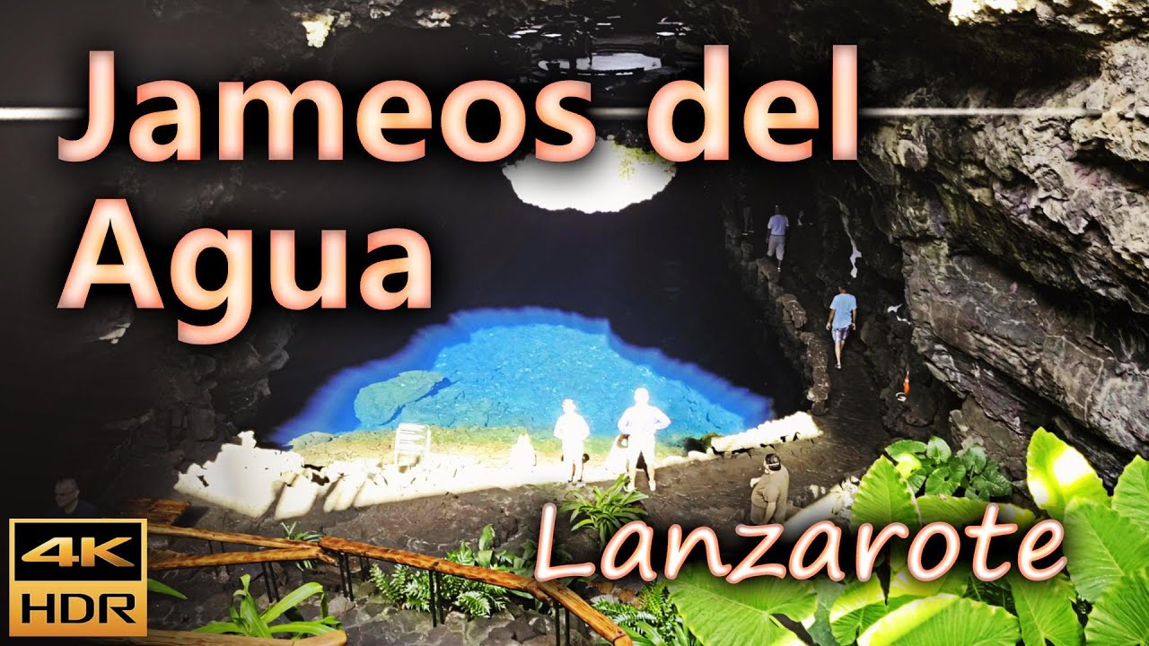 Jameos del Agua, lava cave, cultural and tourist center / Lanzarote, Spain / 4K HDR