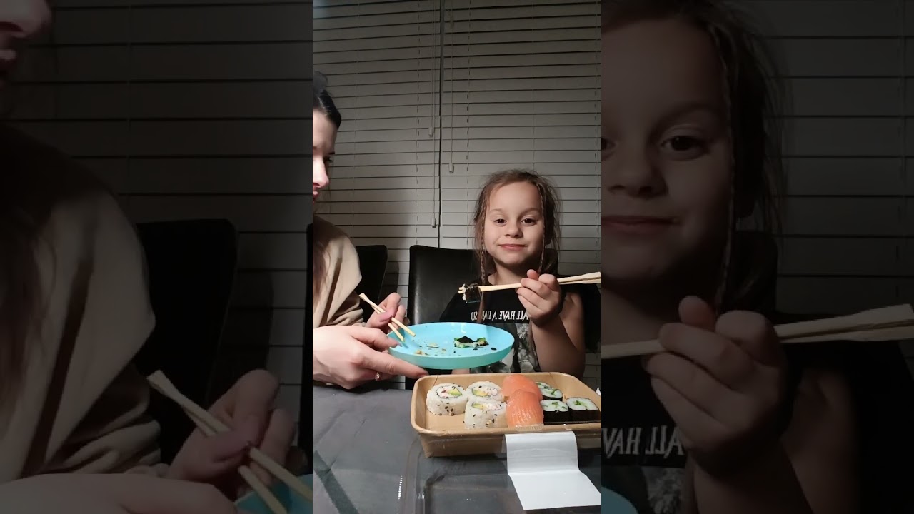 Bianka i jej mama jedzą Sushi #bianka #funny #smieszne #family 
