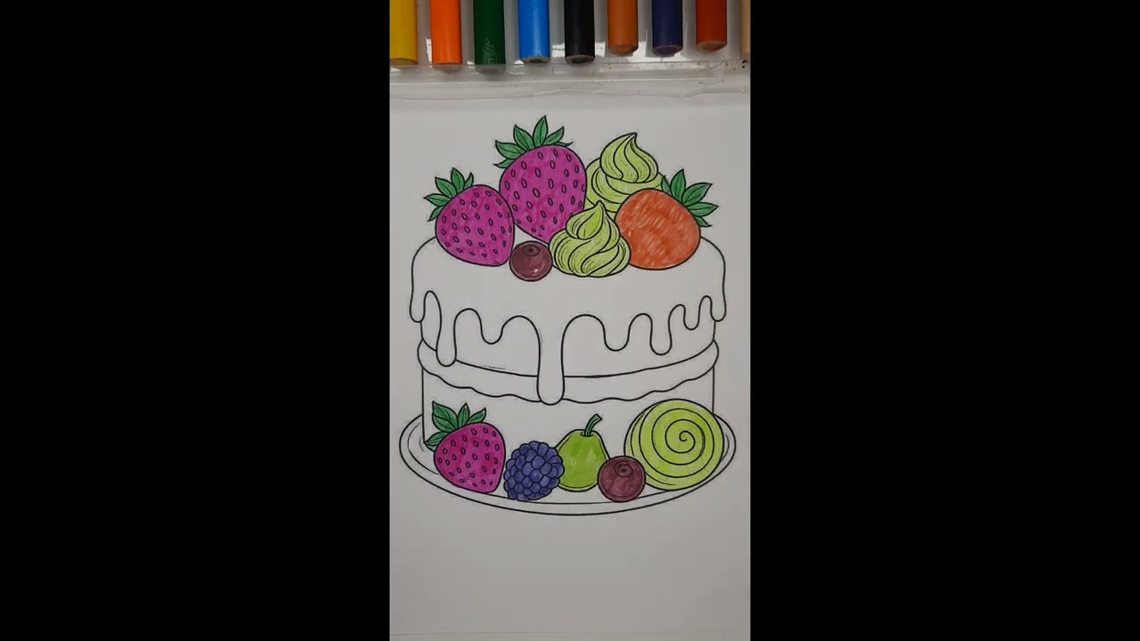 🎂🌺A Festive Cake for Labubu!🎁#Labubu #BirthdayParty #FestiveCake #CuteVideo #coloring