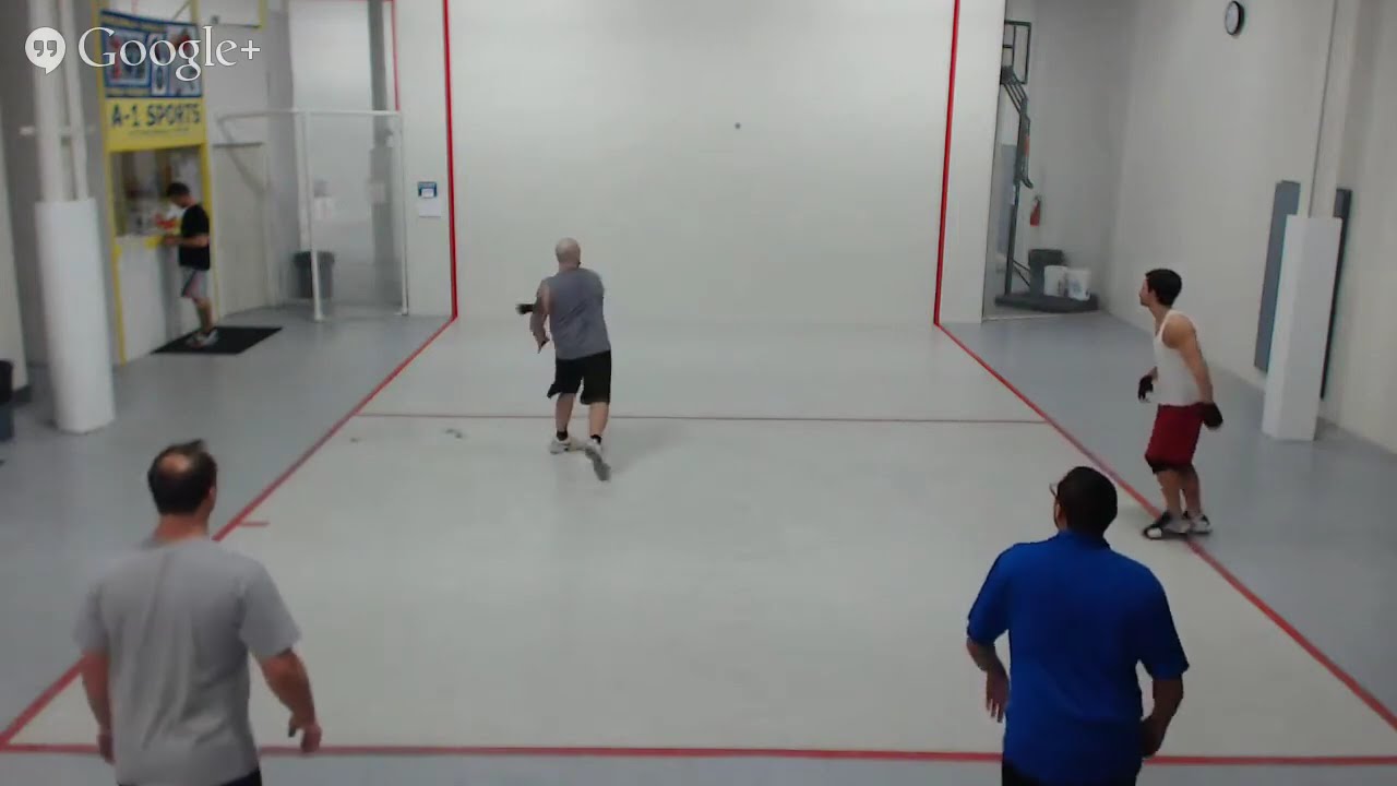 A-1 Sports - Retro Doubles Handball - Bruce & Nick vs Herb & Michael - Filmed By A-1 Sports 4.1.2014