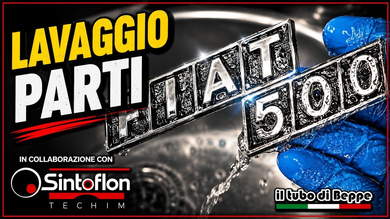 Lavaggio parti della Fiat 500 f con Safety Clean di Sintoflon Techim